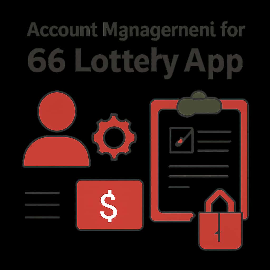 Illustration detailing the account management process for 66 Lottery App.