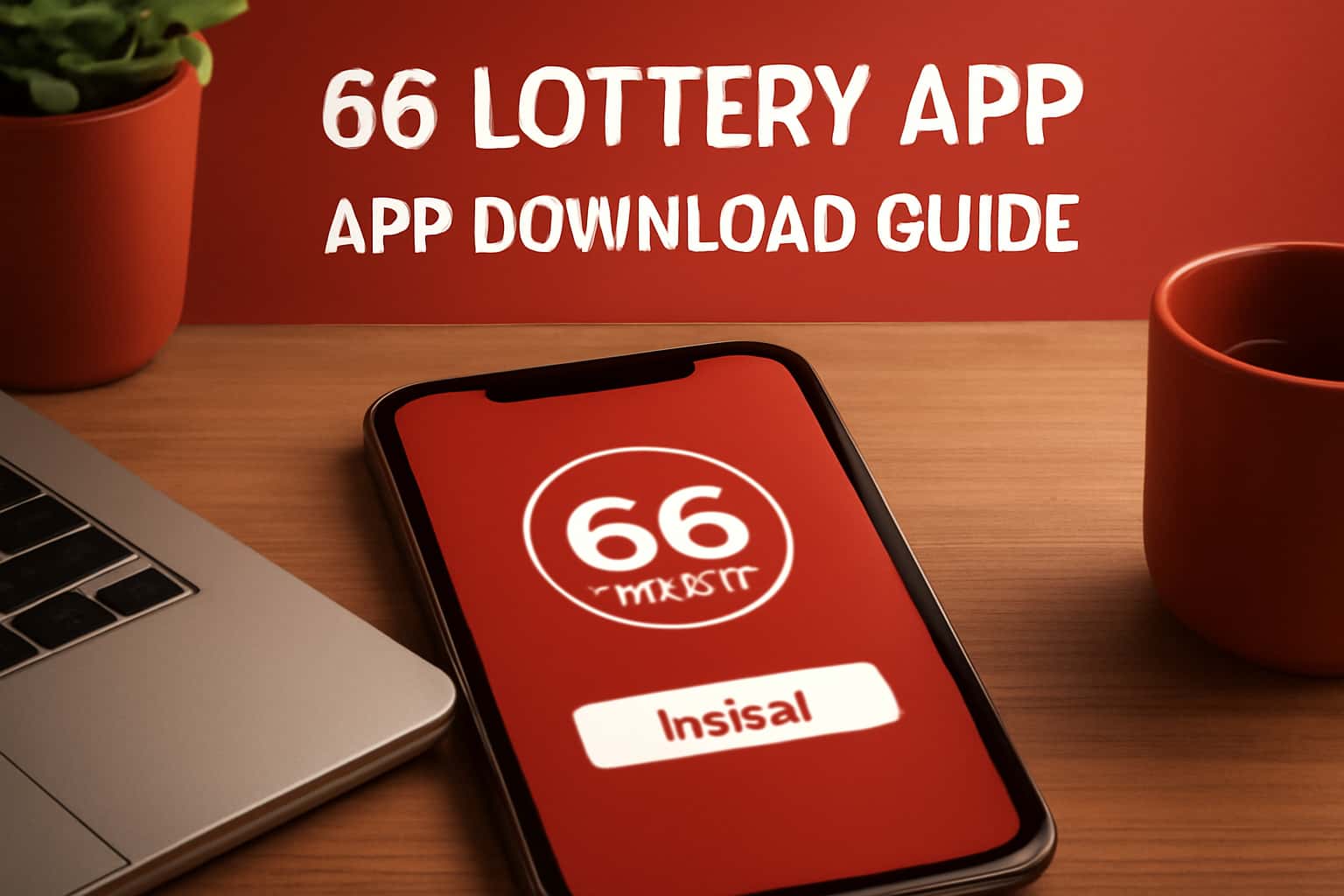 An informational layout showcasing the 66 Lottery App download process with a professional touch.