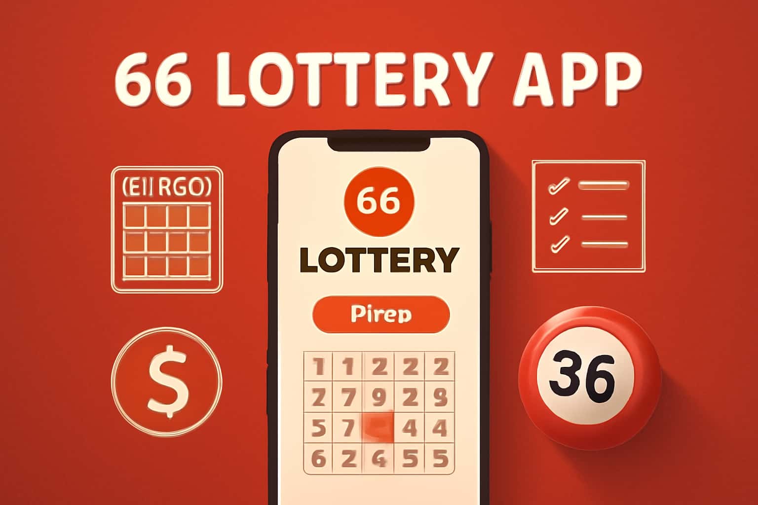 A detailed overview image for 66 Lottery App showcasing its features.