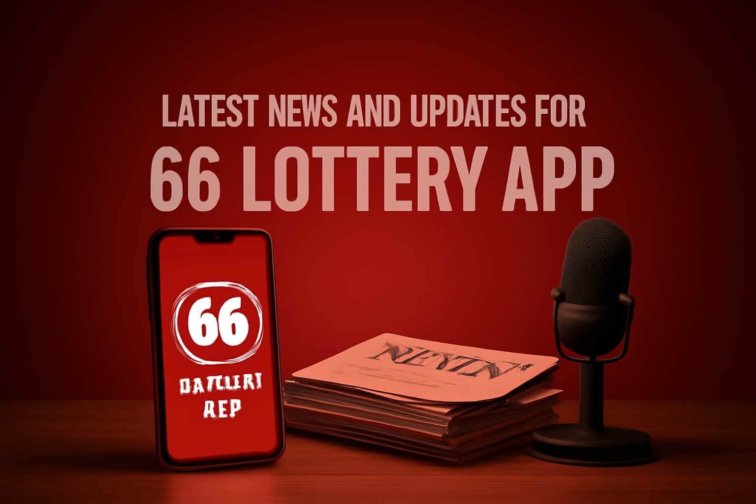 Informative scene featuring the '66 Lottery App' title in a high-tech design.