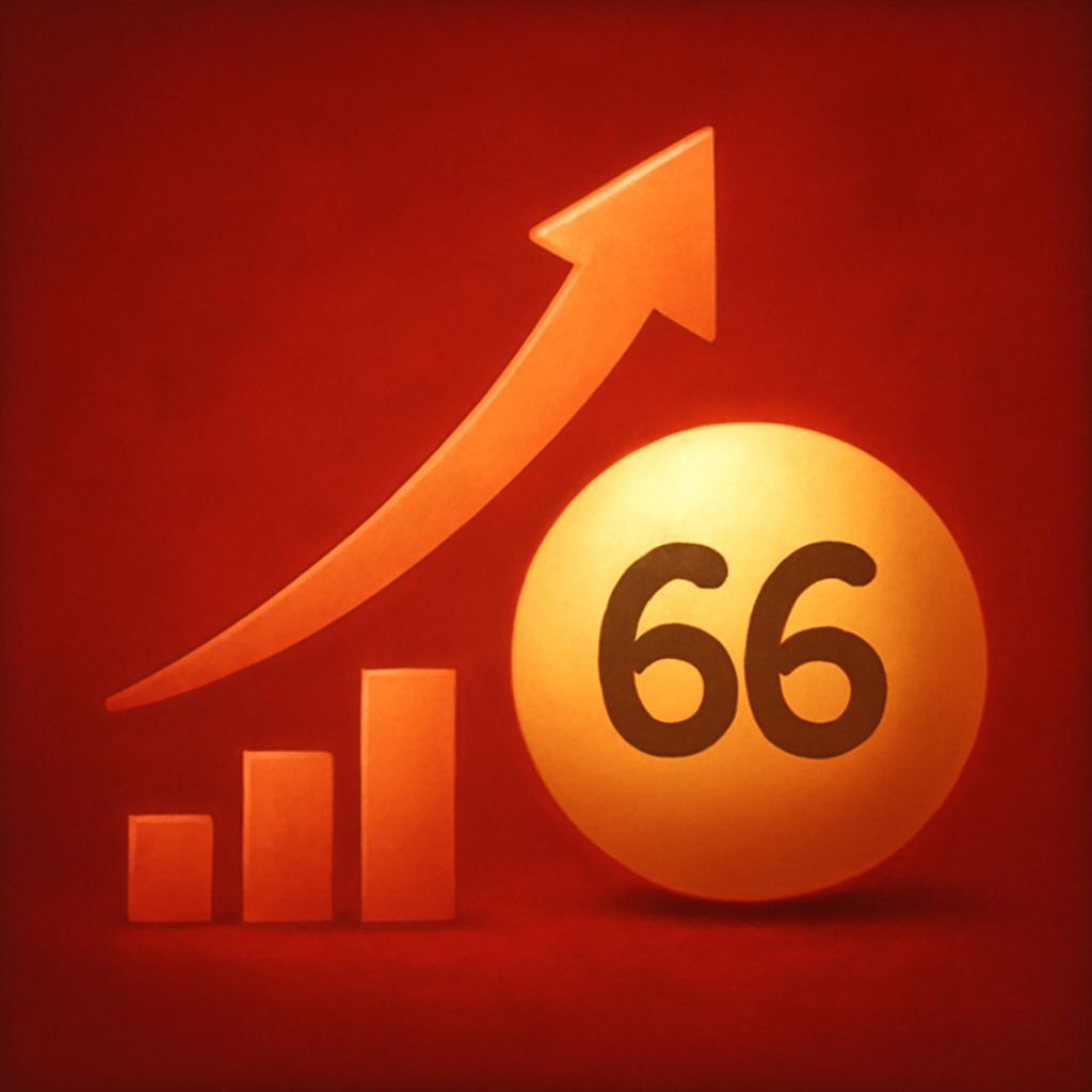 An icon representing the 66 Lottery App download guide with a clean design.