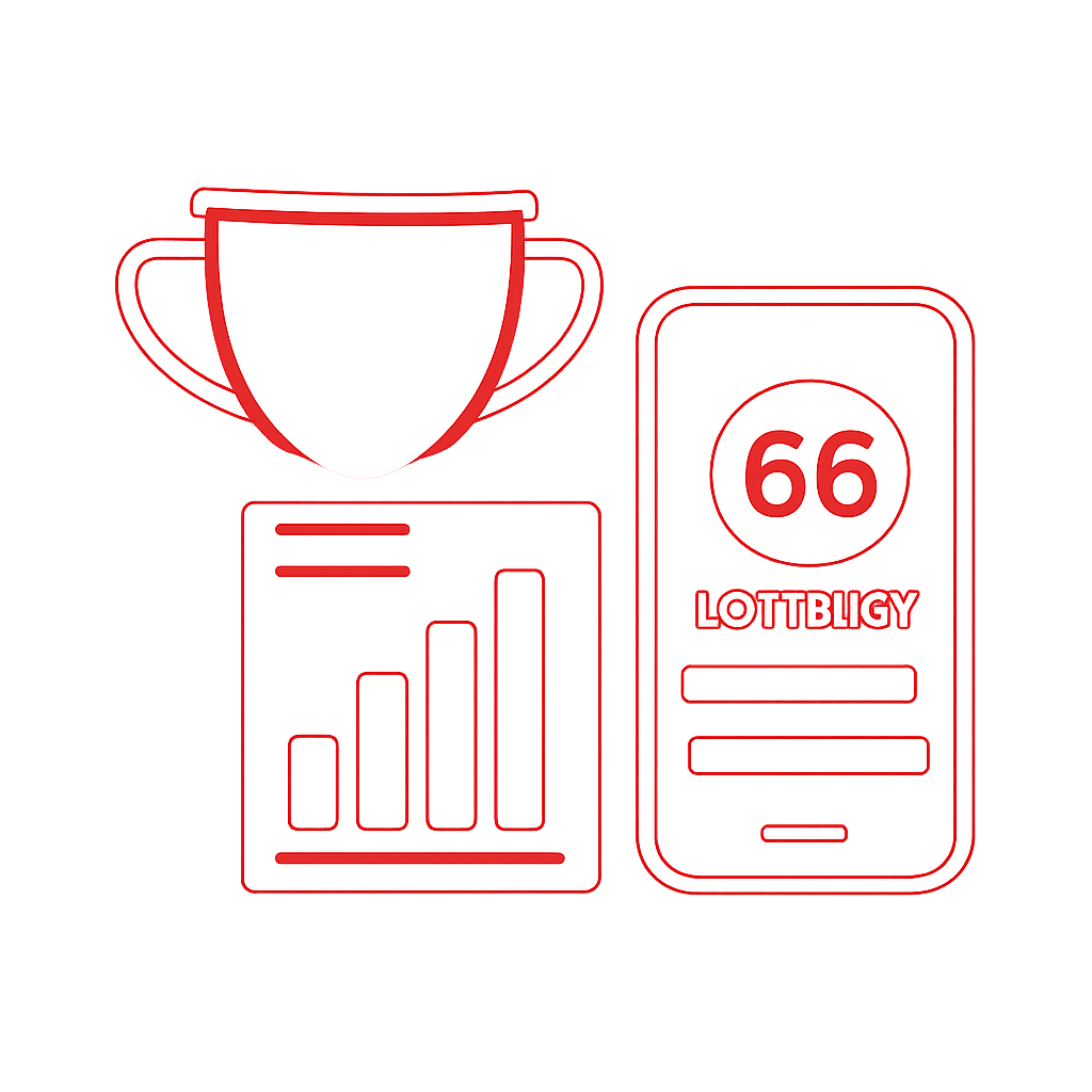 Illustration depicting device compatibility for 66 Lottery App.