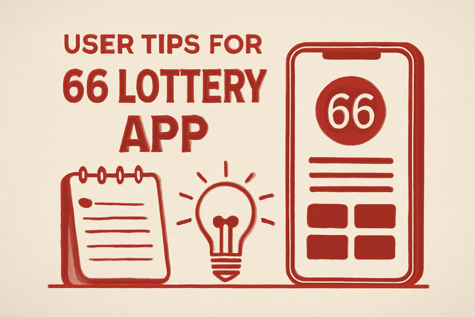 An informative visual representation of user tips for the 66 Lottery App.