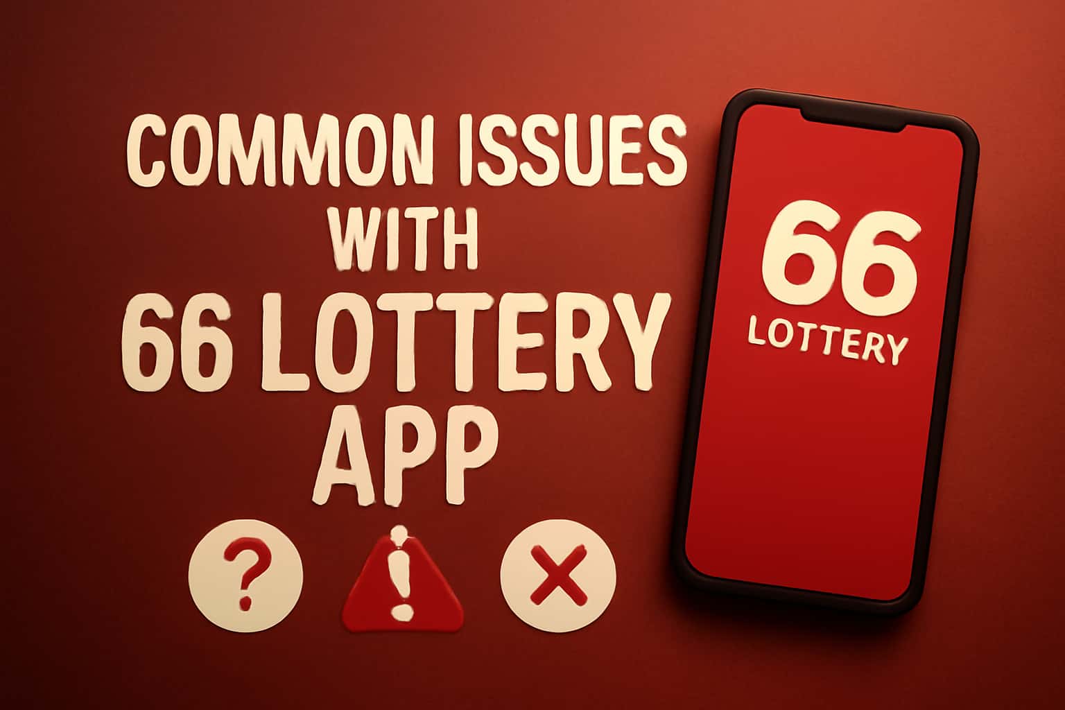 An informative scene depicting common issues related to the 66 Lottery App.