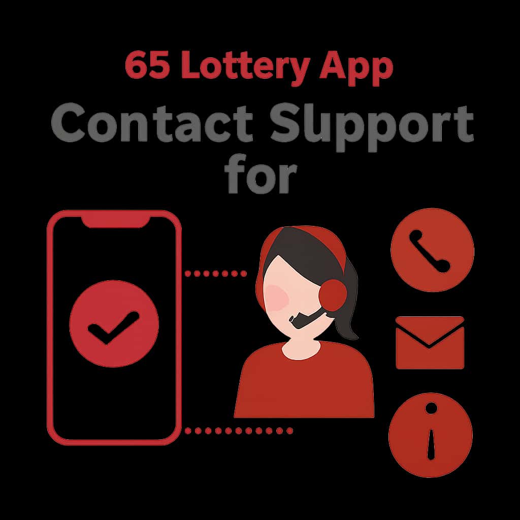 Diagram explaining the support process for the 66 Lottery App.