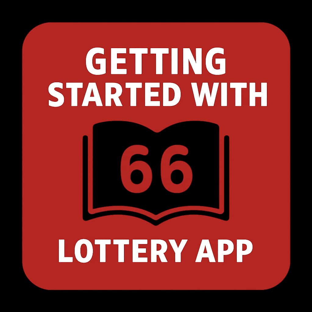 A simple badge illustrating the 66 Lottery App.