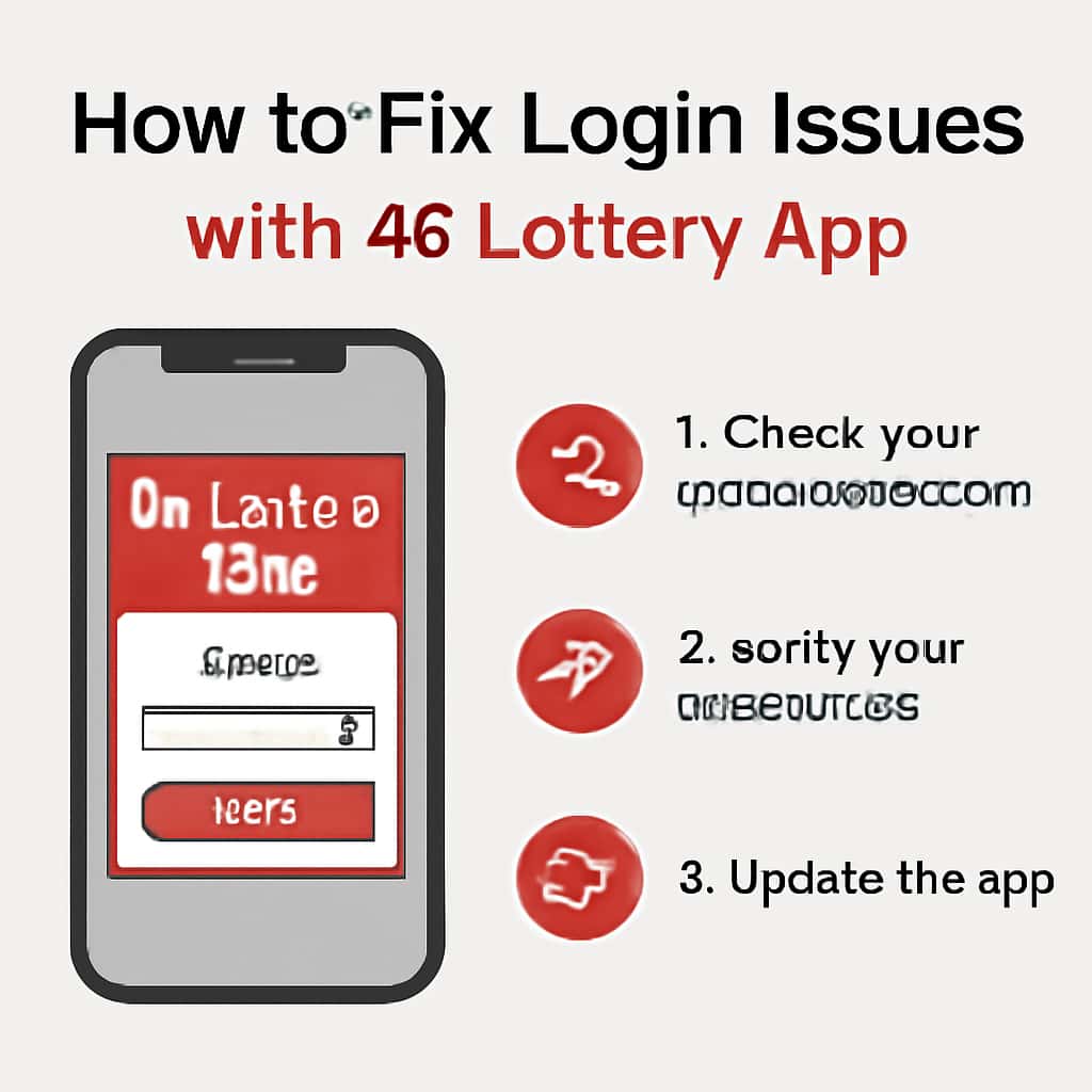 Diagram illustrating troubleshooting steps for login issues with 66 Lottery App.