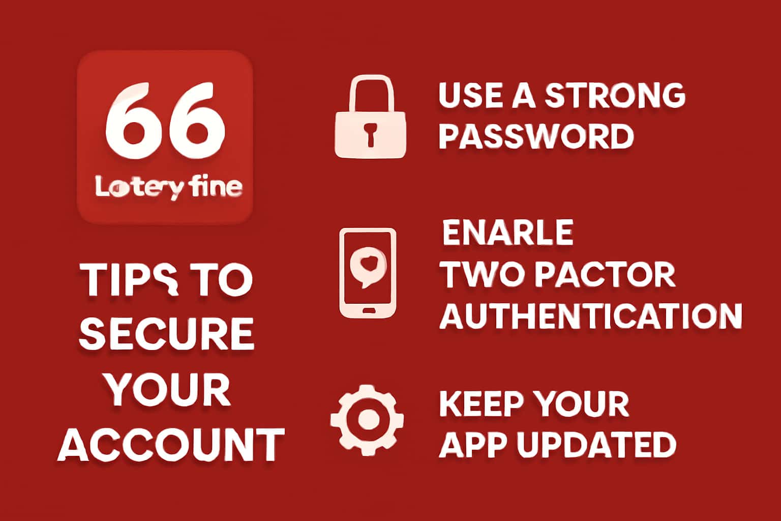 An informative image depicting security measures for the 66 Lottery App.