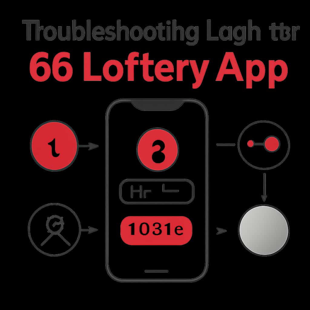 An illustration outlining troubleshooting steps for 66 Lottery App login.