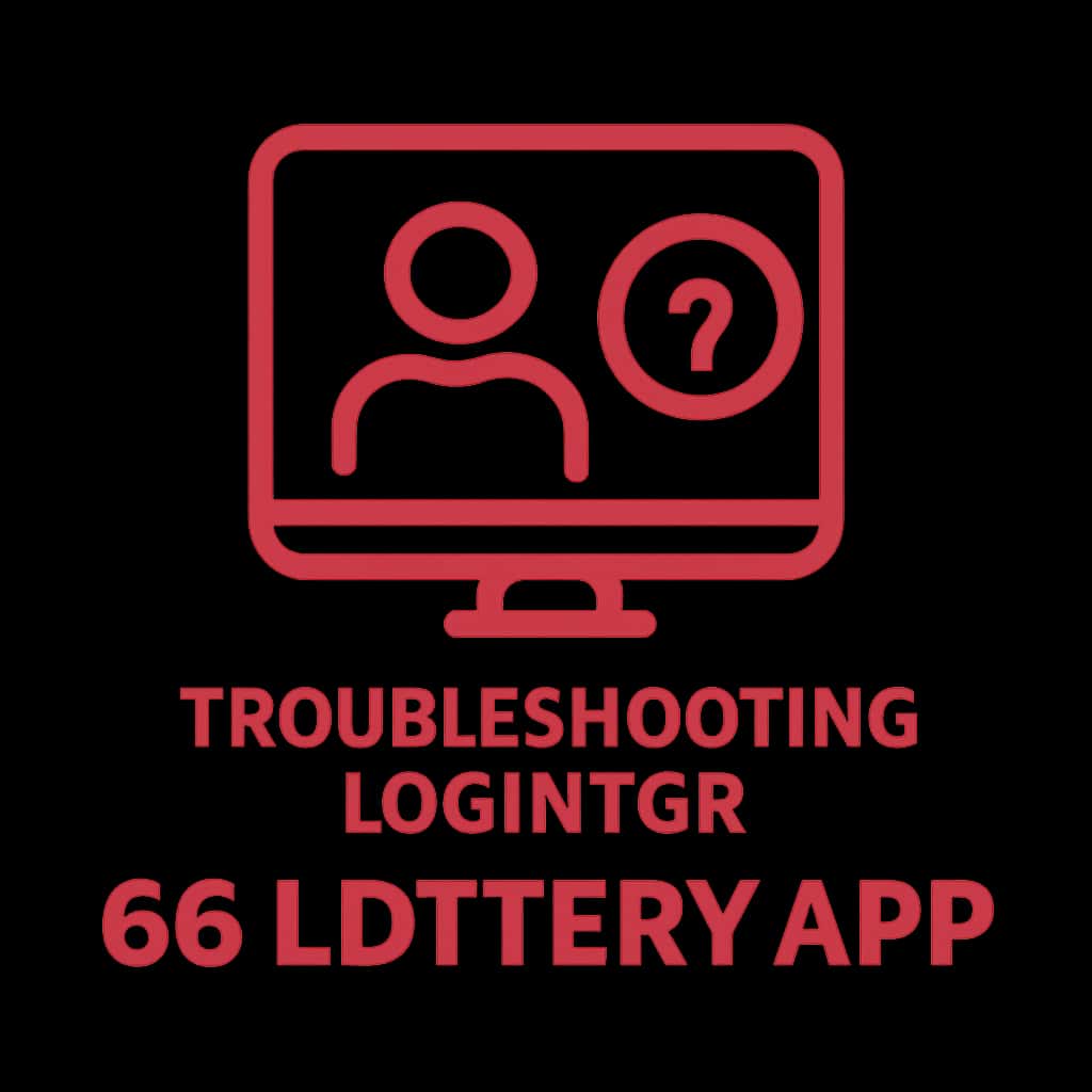 An icon illustrating login troubleshooting for 66 Lottery App.